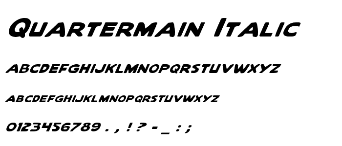 Quartermain Italic font